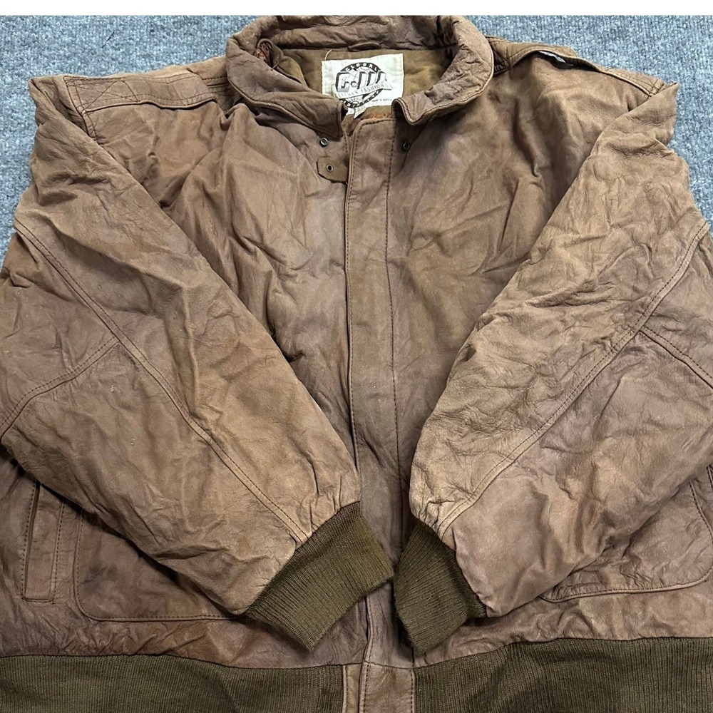 G-III Leather Fashions Jacket Womens Size 10 Brown Leather Bomber Vintage